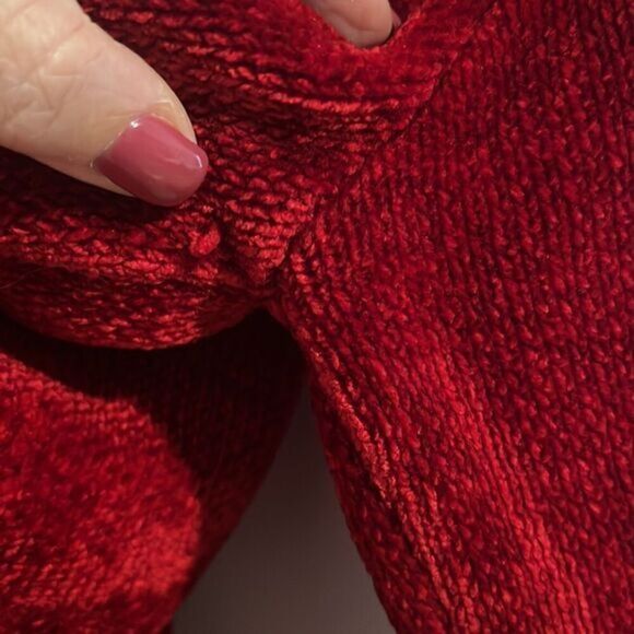 That Sweater Red Beaded with Hearts Button Up Sweater Cardigan Size M - Picture 7 of 16